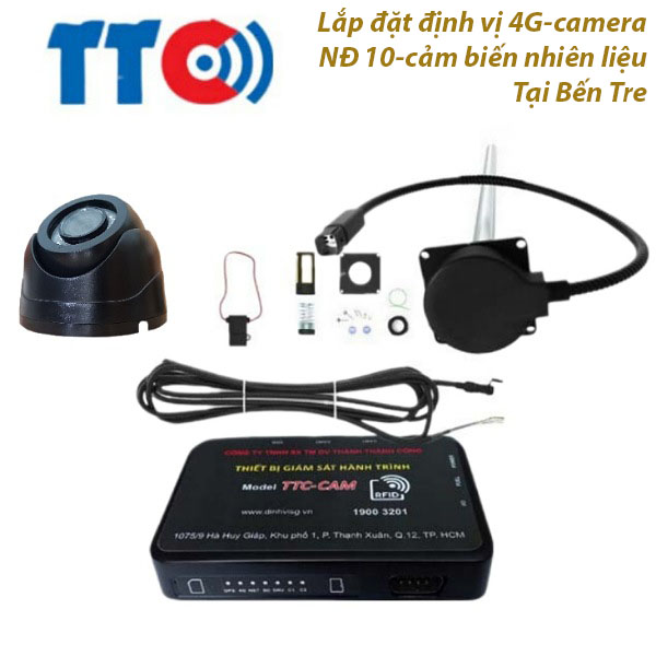lắp đặt định vi 4g-camera nd 10-cảm biến nhiên liệu tại Bến Tre